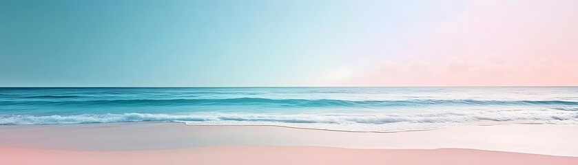 Tranquil Ocean Beach Landscape -  Seascape Illustration