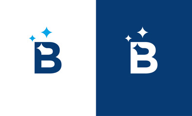 Letter B star or B cleaning or B shining logo concept vector icon