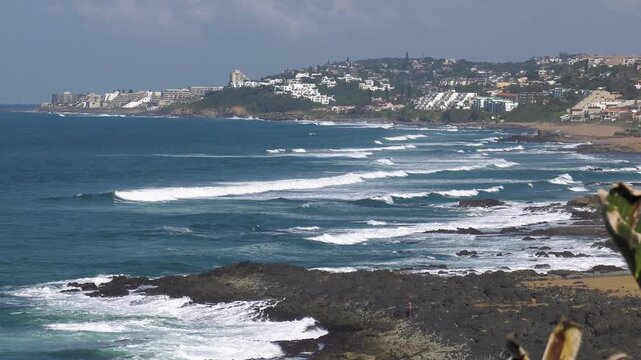 waterfront of Ballito bay, travel destinations, Willard beach , Durban area, South Africa, mountain range