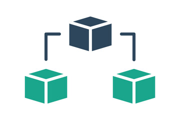 Blockchain icon. icon related to digital. solid icon style. data analytics elements vector illustration