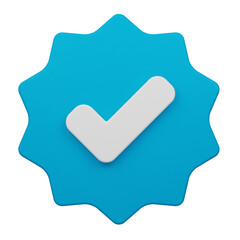 verified 3d icon isolated on the transparent background