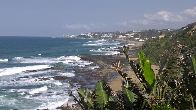 waterfront of Ballito bay, travel destinations, Willard beach , Durban area, South Africa, mountain range