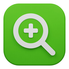 Fototapeta premium zoom in 3d icon isolated on the transparent background