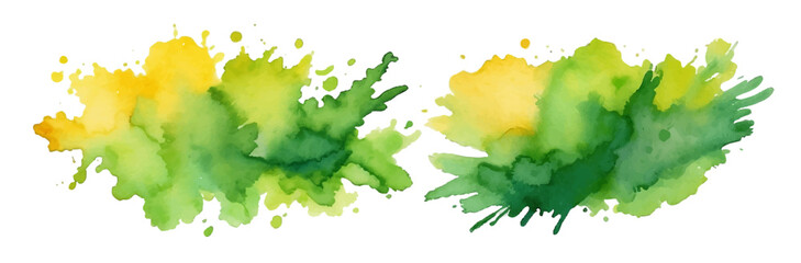 Obraz premium Green watercolor circle stain paint brush. Grunge green watercolor texture blob label ink round vector background.