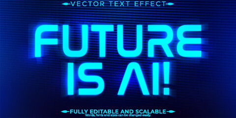 Artificial intelligence text effect, editable technology and science text style