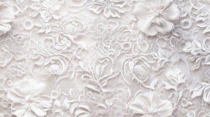 Elegant lace pattern background in white, adding a touch of sophistication and delicacy to feminine designs.