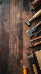 Obraz premium copy space of work tools on wood