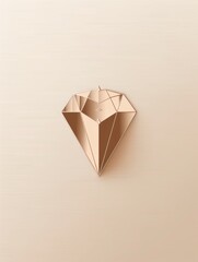 Elegant Diamond Shape Logo with Subtle Sparkles on Beige and Brown Gradient Background