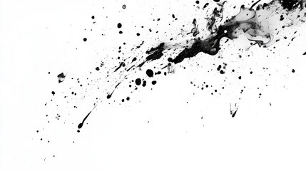 Naklejka premium Minimalist white background with abstract ink splatters, great for artistic and creative designs
