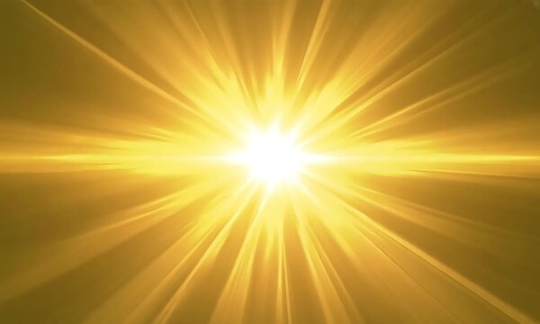 Bright yellow light burst on green screen background with ai generated.
