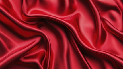 Obraz premium Smooth red silk fabric texture background, adding a touch of luxury and elegance to fashion and product designs.