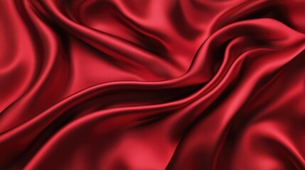 Obraz premium Smooth red silk fabric texture background, adding a touch of luxury and elegance to fashion and product designs.