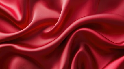 Obraz premium Smooth red silk fabric texture background, adding a touch of luxury and elegance to fashion and product designs.