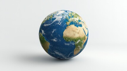 Europe 3D Render of the Planet Earth. Made with Natural Earth on white background