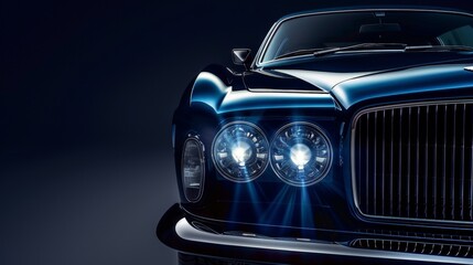 The classic front of a luxury coupe, with its timeless grille design and elegant headlights, offers a nod to heritage and craftsmanship.