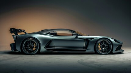 The side view of a high-performance sports car, with its low stance and aerodynamic design. Built for speed and precision.