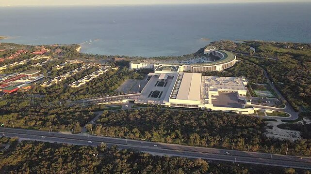 Aerial view of a resort in Akumal 