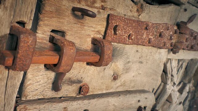 Locked Door In Sunlight Medieval Scene