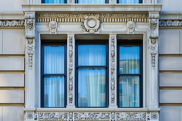 Obraz premium Facade of Parisian building. Paris is the capital and most populous city of France.