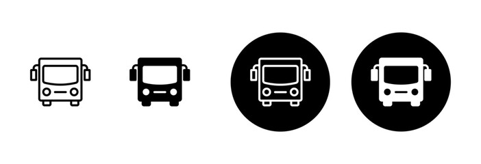 Bus Icon vector isolated on white background. Black bus vector icon