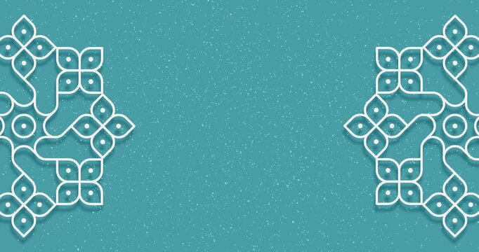 animated Indian Traditional and Cultural floral Kolam, rangoli decor background.