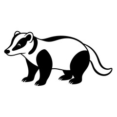 Badger isolated on white, badger vector illustration, axe vector art, badger silhouette, polar bear cub vector icon, bears line art, ep