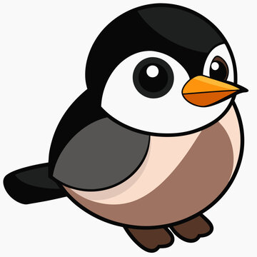 recommend clip art: Capped chickadee isolated on white, capped chickadee vector illustration, bird vector art, capped chickadee silhouette, penguin with cream vector icon, animales line art, eps