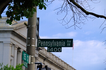 Pennsylvania Avenue street sign in Washington, DC