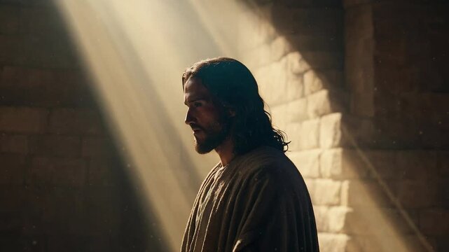 The Last Moments of Jesus Before the Cross, christian background , motion loop