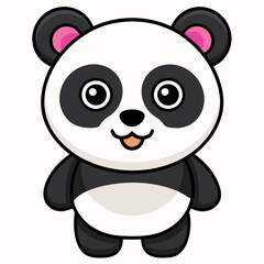 panda isolated on white, panda vector illustration, animal vector art, panda silhouette, beer vector icon, animales line art, eps