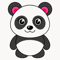 panda isolated on white, panda vector illustration, animal vector art, panda silhouette, beer vector icon, animales line art, eps