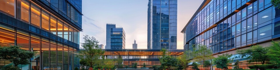 Contemporary Office Structures in City Business Area