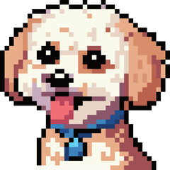 Pixel Perfect Pup: Adorable Golden Doodle in 8-bit Glory 