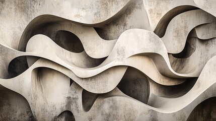Surreal textures with organic abstract shapes and a neutral color scheme