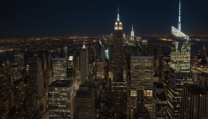 A night view of the Manhattan skyline from across the Hudson River 10