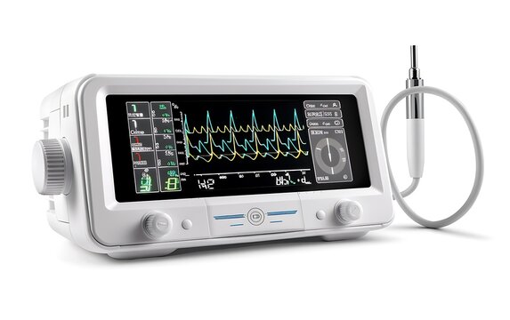Patient Monitor with ETCO2 Module isolated on white background.