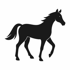 Horse isolated on white, horse vector illustration, animal vector art, horse silhouette, pet vector icon, horses cartoon line art, eps
