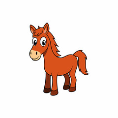 Horse isolated on white, horse vector illustration, animal vector art, horse silhouette, pet vector icon, horses cartoon line art, eps