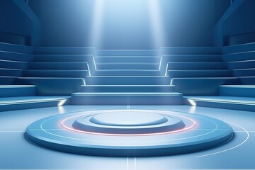 Obraz premium Circular stage with a spotlight.