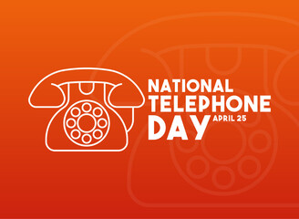 National Telephone Day. April 25. Gradient background.
