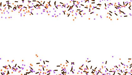 Halloween party theme background, frame, border, colorful confetti sprinkles, purple, orange, black, trick-or-treat, PNG, transparency
