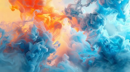 Fototapeta premium Abstract swirls of colorful ink in water, creating a vibrant and dynamic texture background.