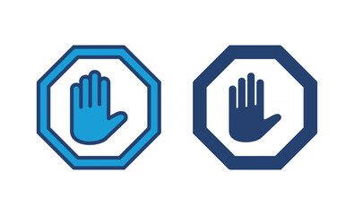 Stop icon vector. stop road sign. hand stop icon vector