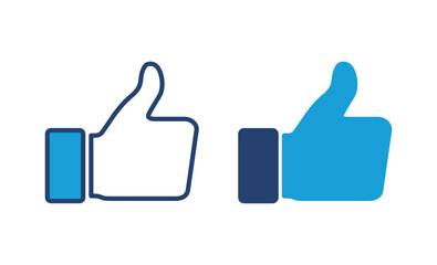 Thumbs up icon vector. Hand like. Like icon vector.
