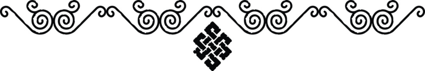 Seamless Celtic Spiral Wavy Border - Viking Knot