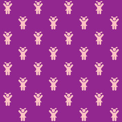 Little Girl Kids Vector Seamless Pattern