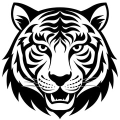 Vector Art of Tiger Head - Bold and Detailed Tiger Illustration