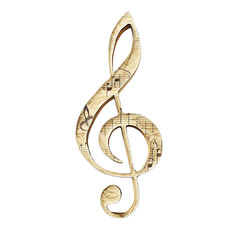 Obraz premium Elegant treble clef with musical notes, perfect for music-themed designs, branding, and educational purposes.