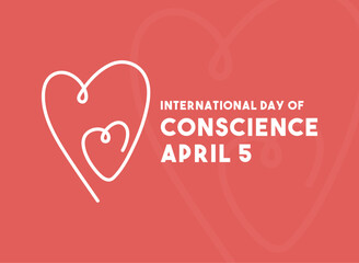 International Day of Conscience. April 5. Love line icon. Flat design vector.