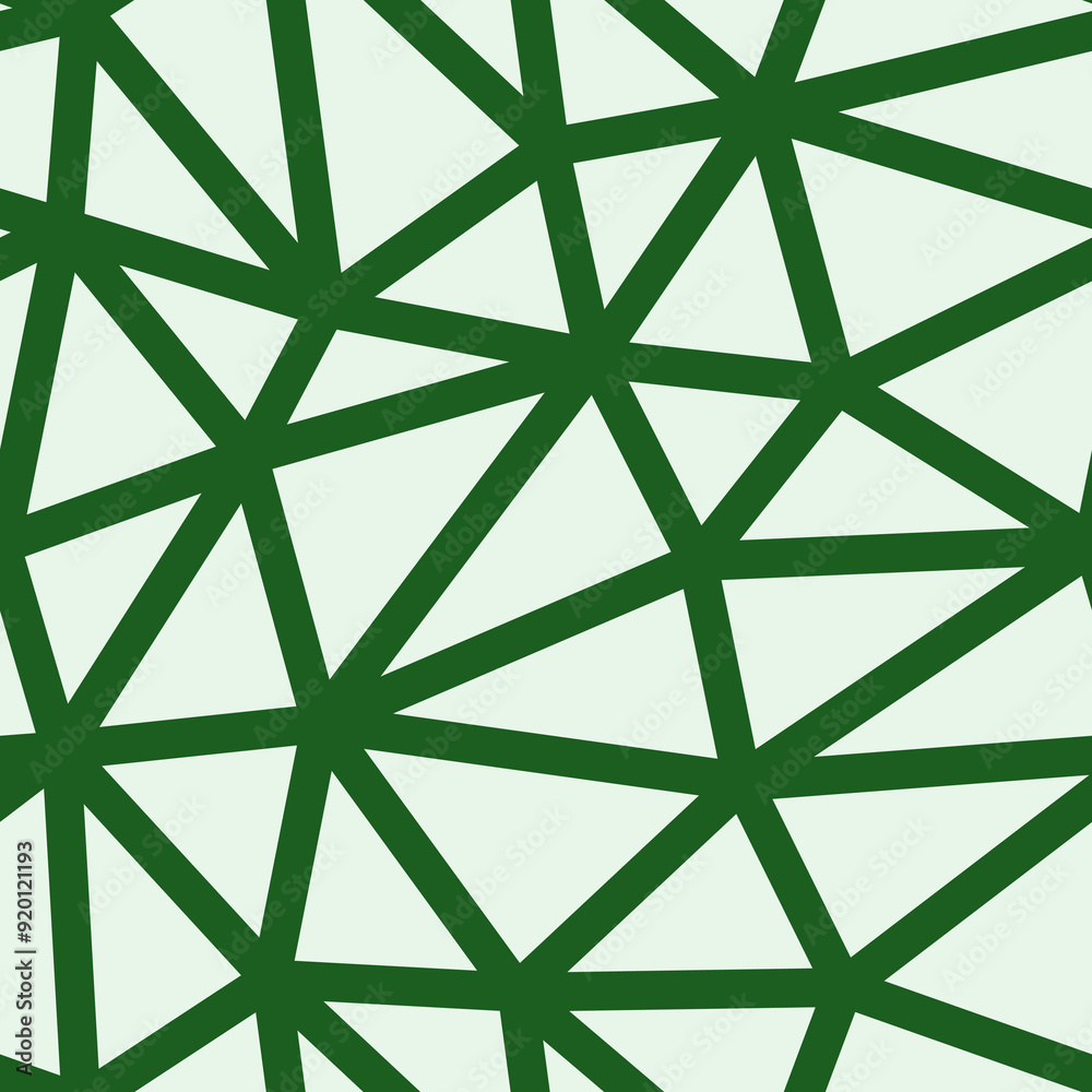 Poster vector science background. green color. large triangles size. bold lines weight. repeatable pattern.